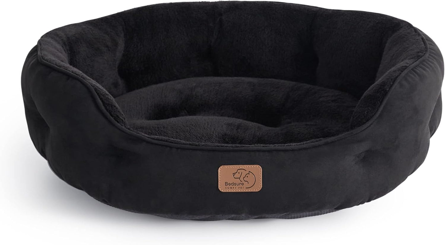 Waschbares Hautierbett mit Innenkissen, Schwarz L 51 x B 48 x H 15 cm
