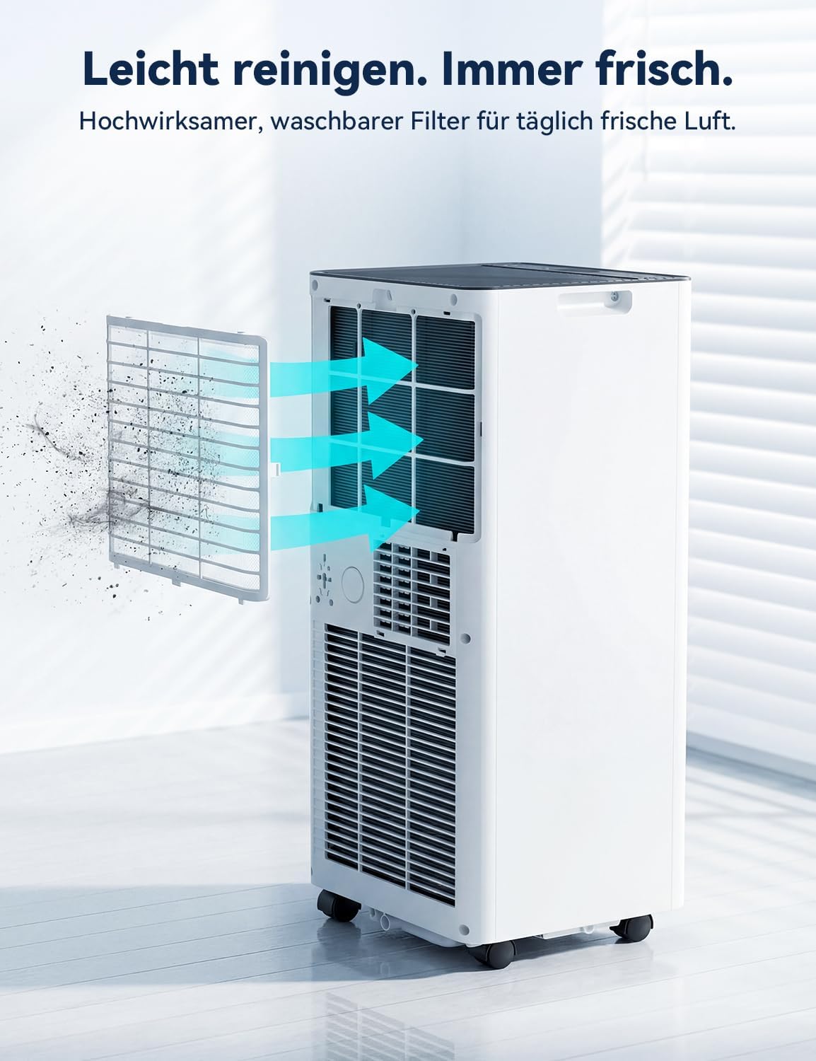 Mobile 3-in-1 Klimaanlage 9000 BTU Pro mit Abluftschlauch & Timer, 9000 BTU Pro