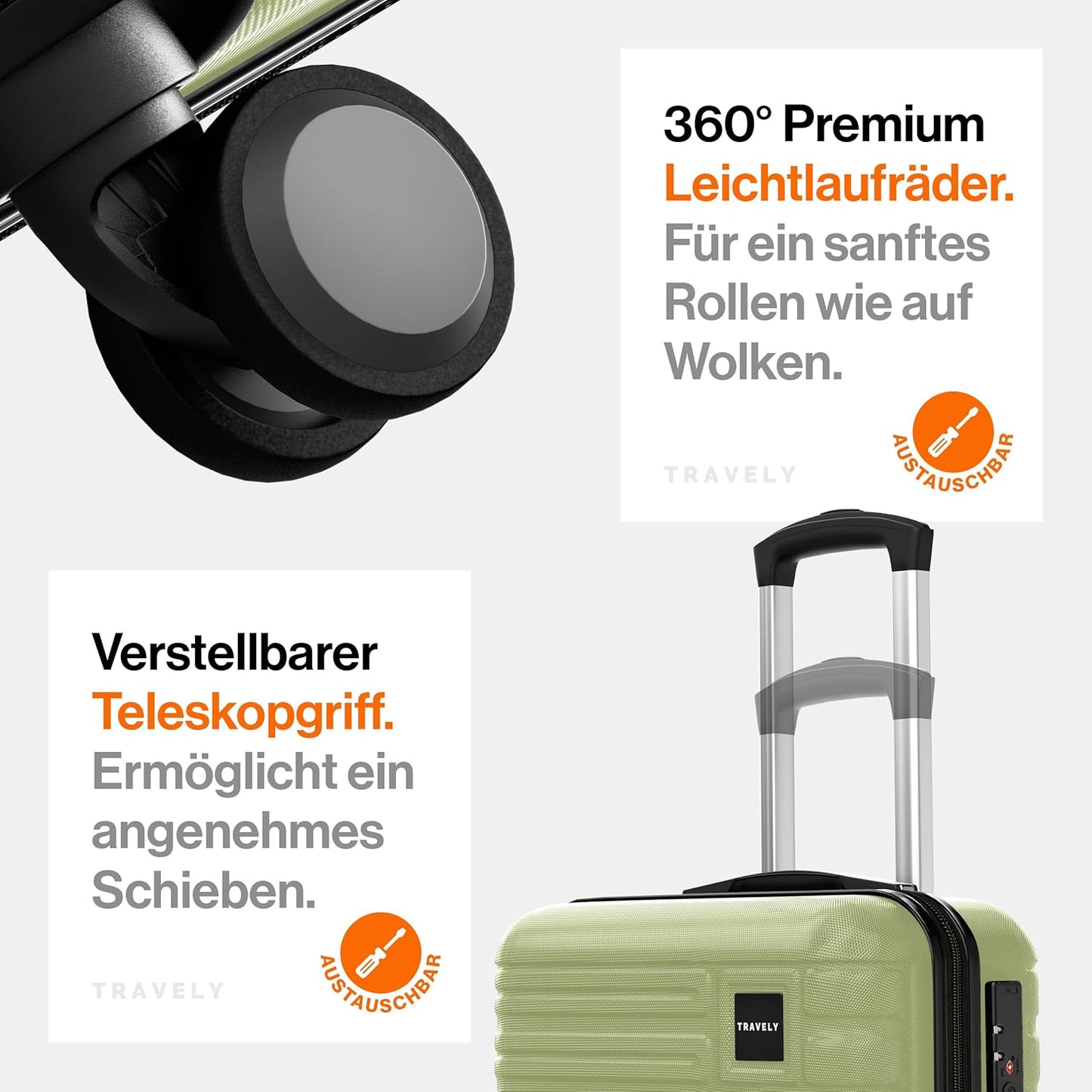 Hartschalenkoffer, XL Nebelgrün