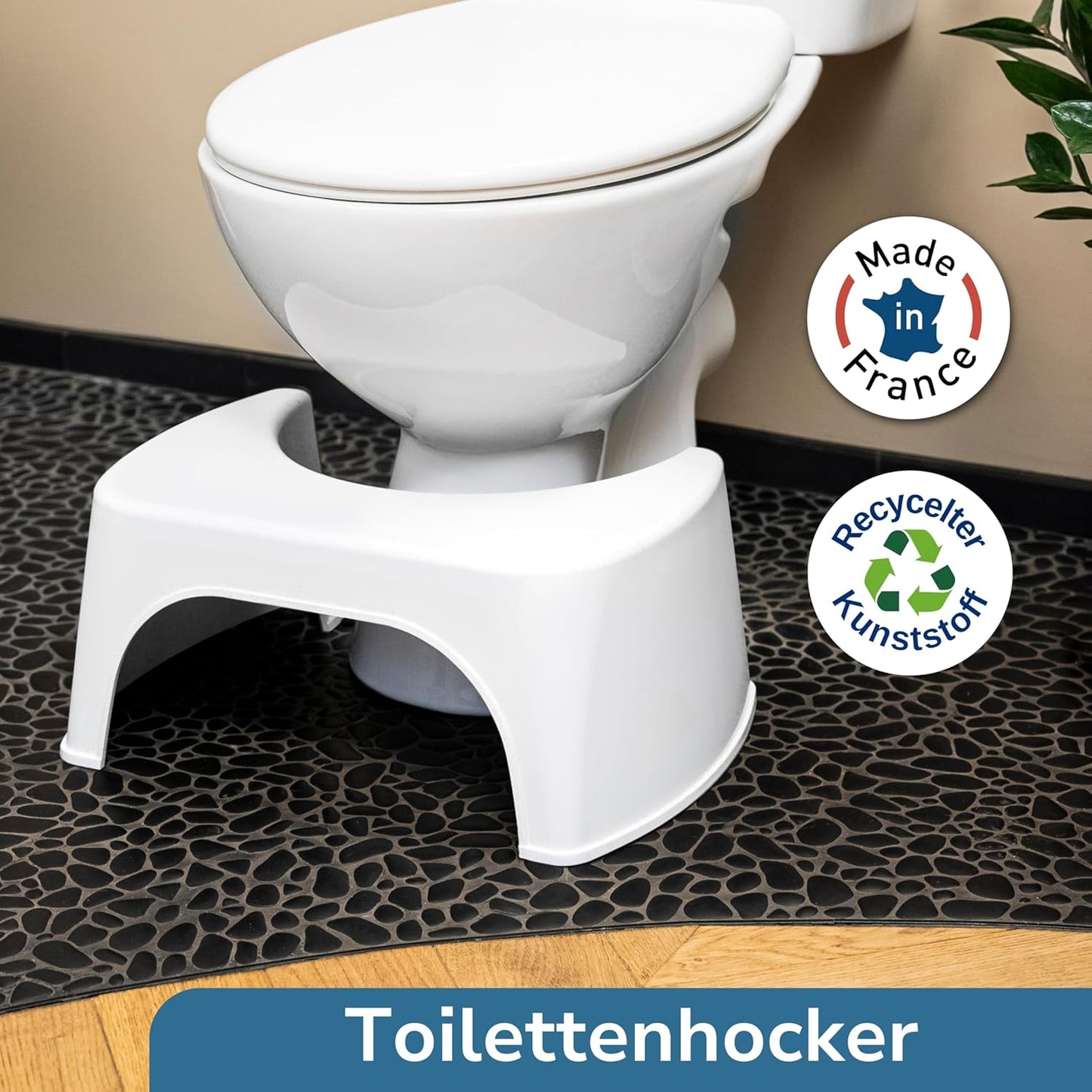 Toilettenhocker, Weiß Recycelt