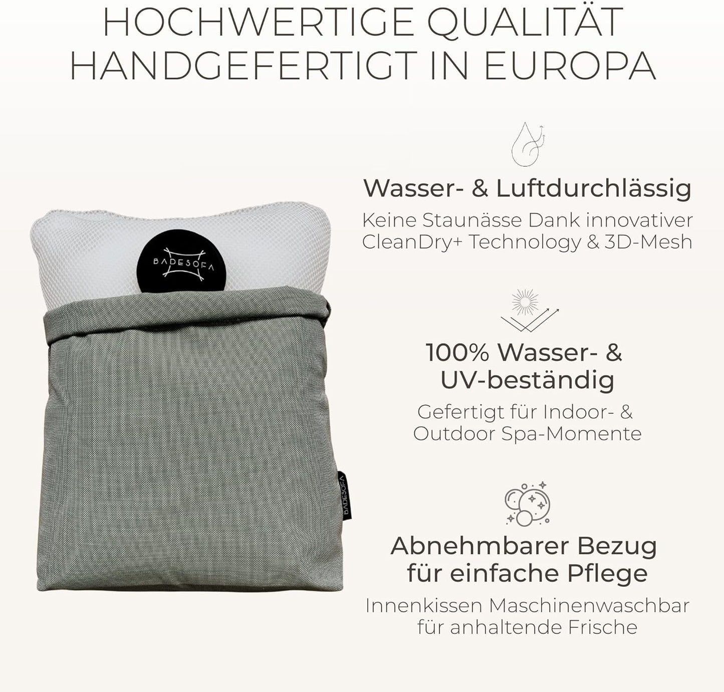 Badewannen-Fusskissen für entspanntes Baden, Blau Fusskissen