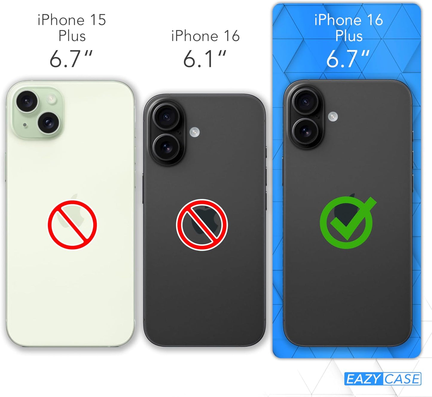 Handykette kompatibel mit iPhone 16 Plus, Schwarz iPhone 16 Plus