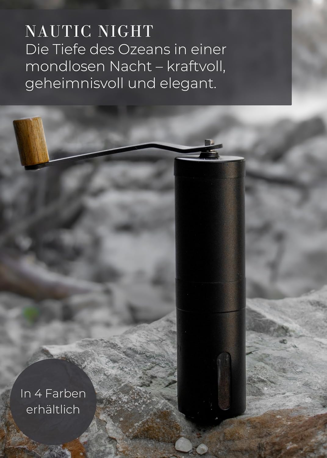 Manuelle Kaffeemühle mit Keramikmahlwerk, Kaffeemühle mit Keramik-Mahlwerk Nautic Night