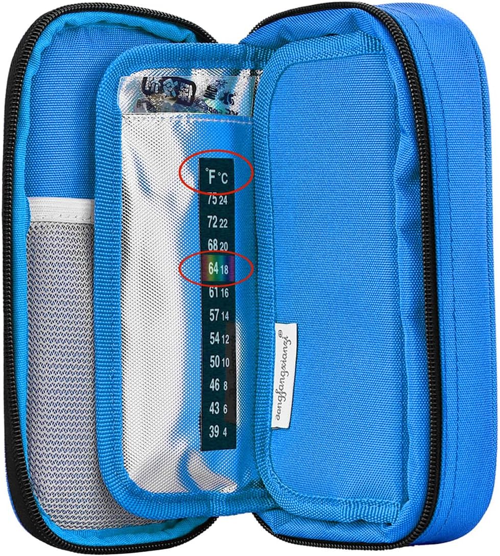 Insulin Kühltasche für Diabetiker mit Kühlakkus, 01 Y1-blau