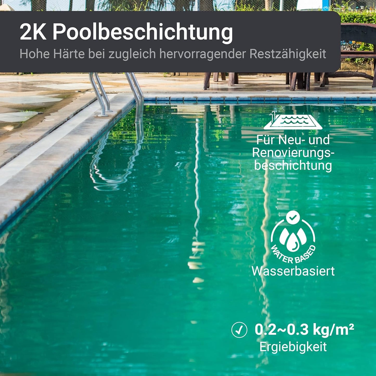 2K Poolbeschichtung SL450, 10 kg, RAL7035 - Lichtgrau 10 kg (1er Pack)