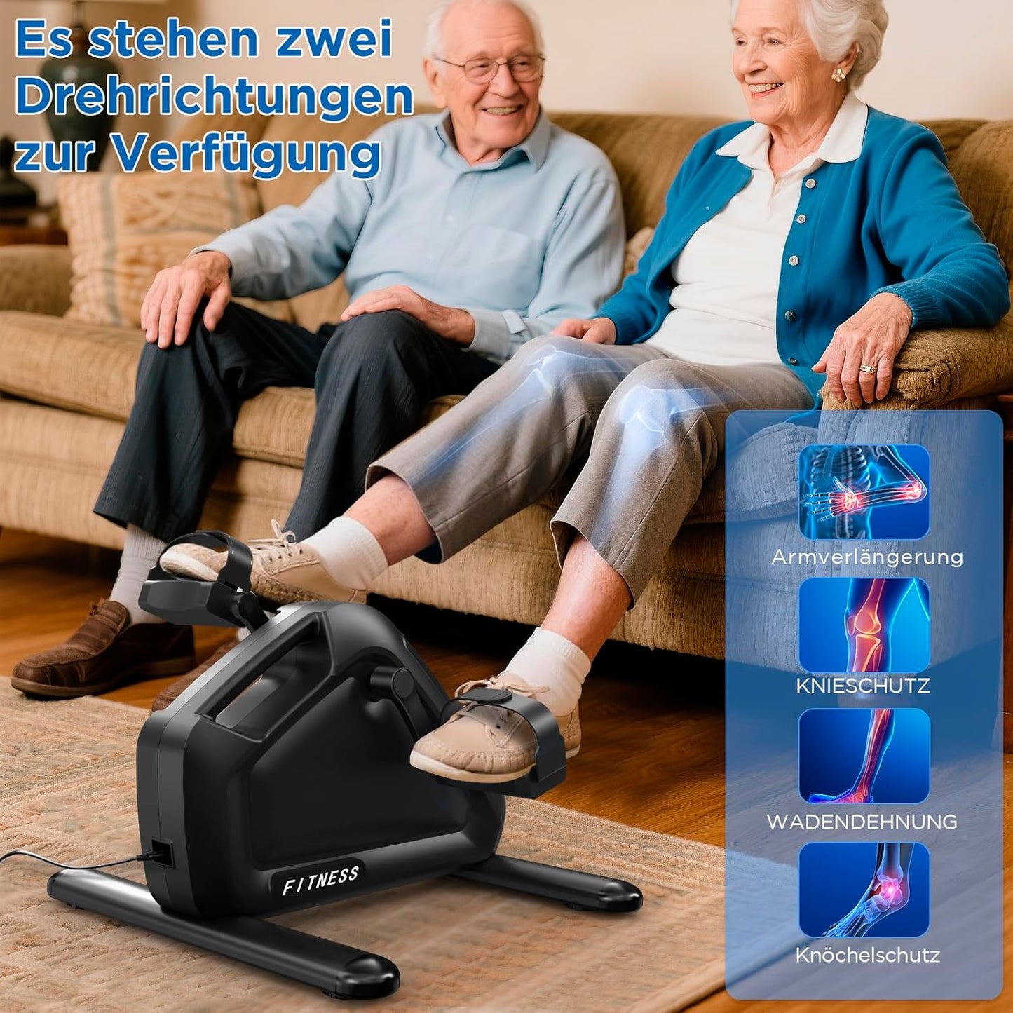 Elektrischer Mini Heimtrainer mit LCD & Fernbedienung, 10 Level