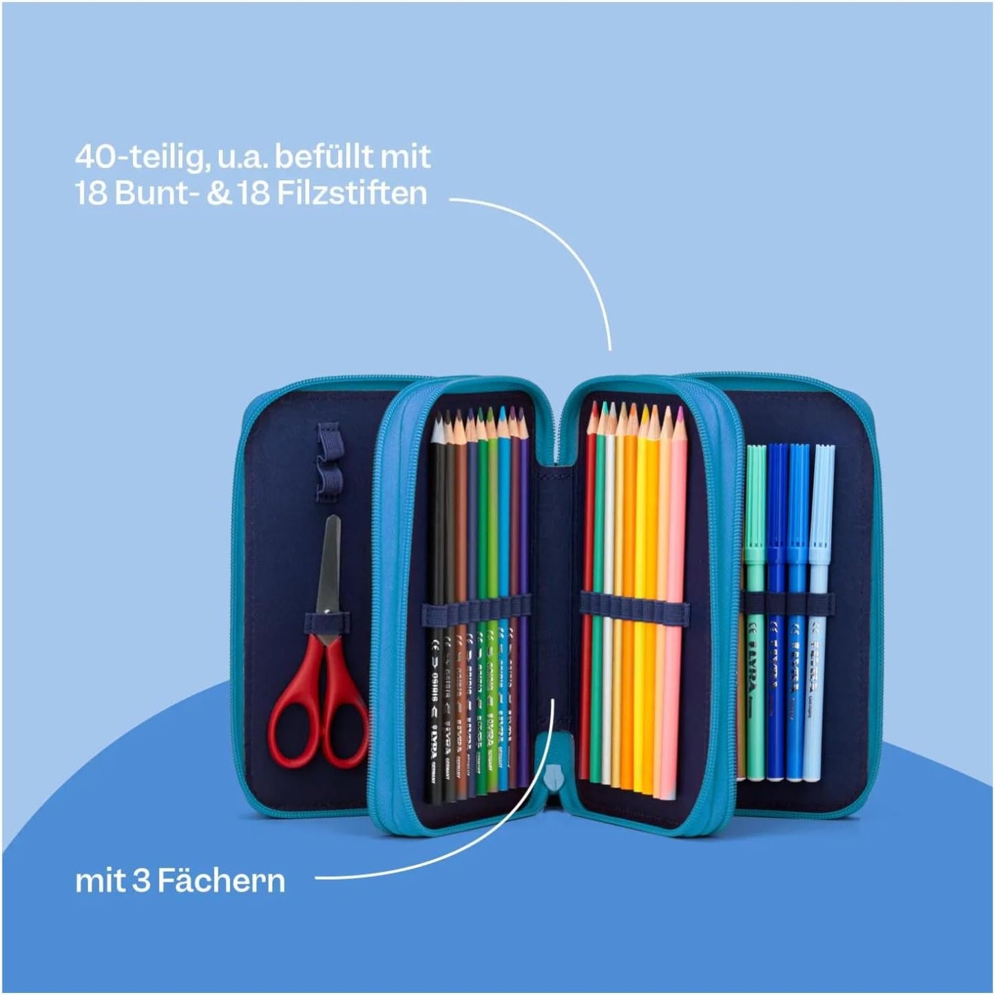 Maxi Mäppchen Set mit Zubehör, Mondzaubär - Beere Einheitsgrösse