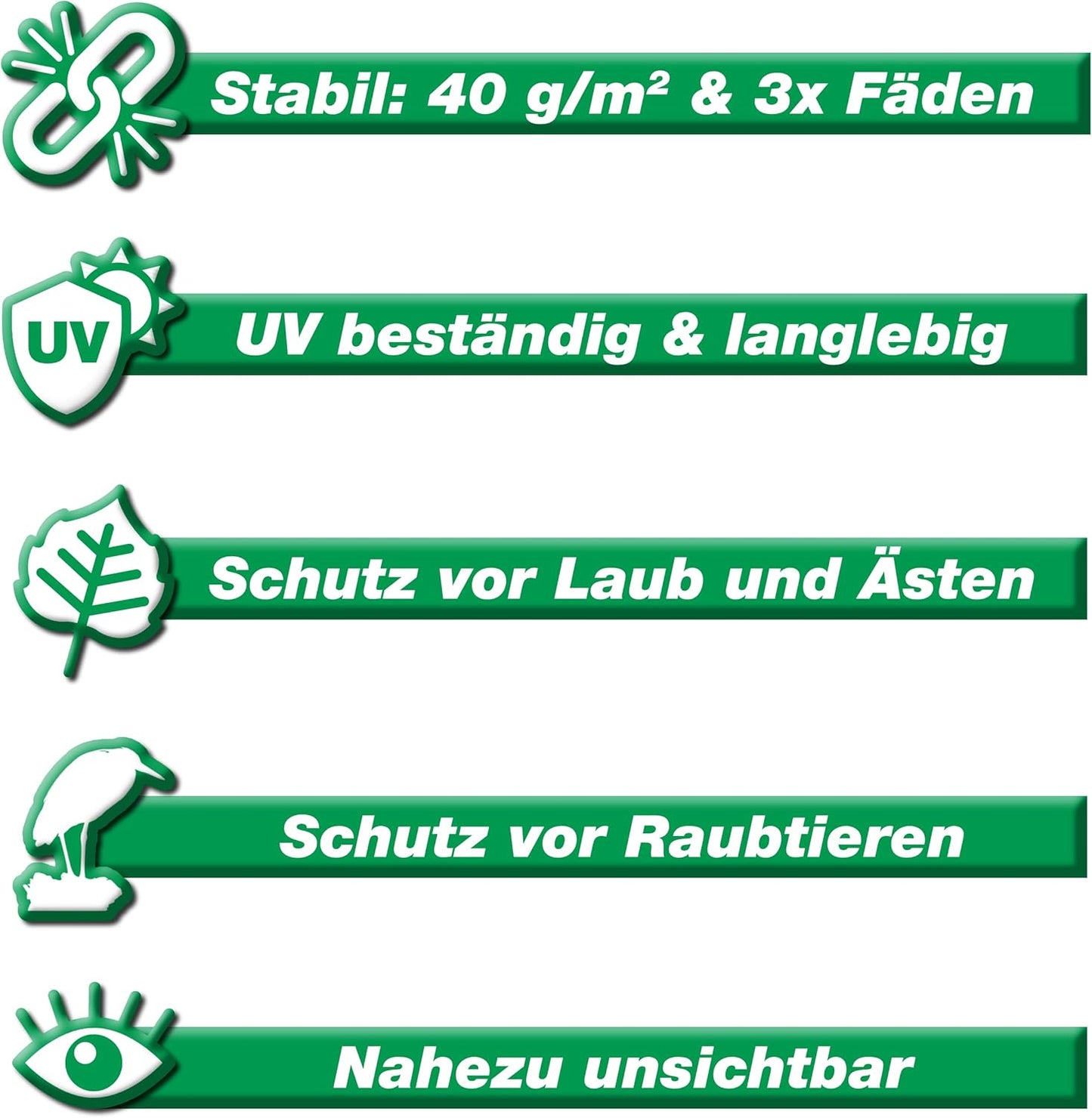 Teichabdeckung, 6x10m, mit Erdspiessen, 6x10m