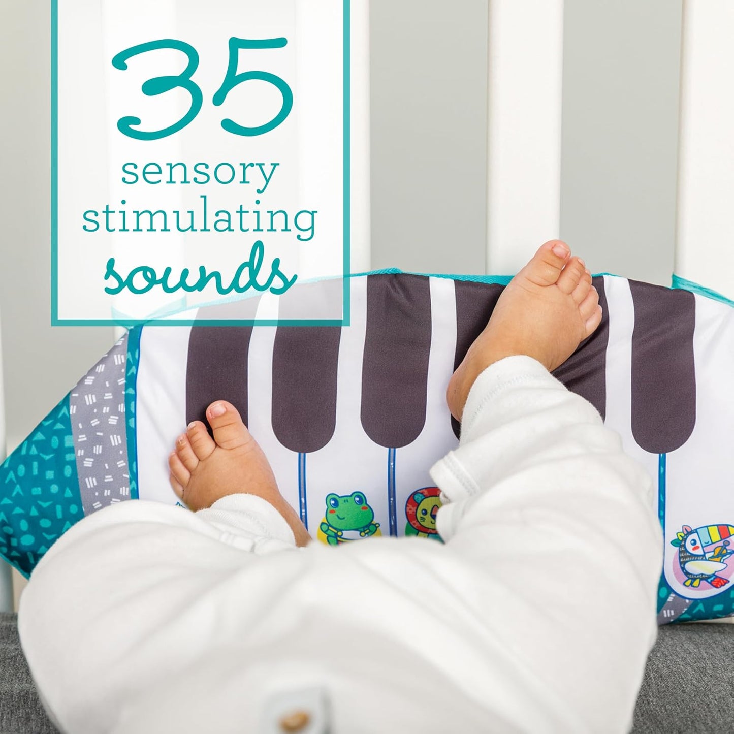3-in-1 Tummy Time Kissen & Piano für Babys