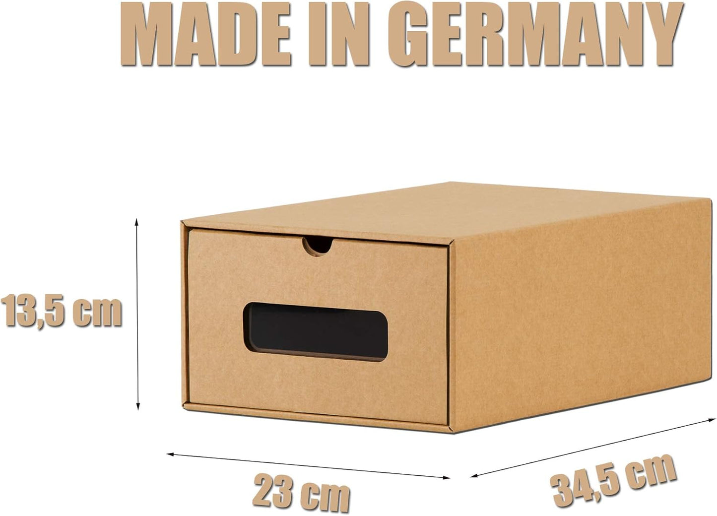 20 Stück Aufbewahrungsboxen mit Sichtfenster, Braun