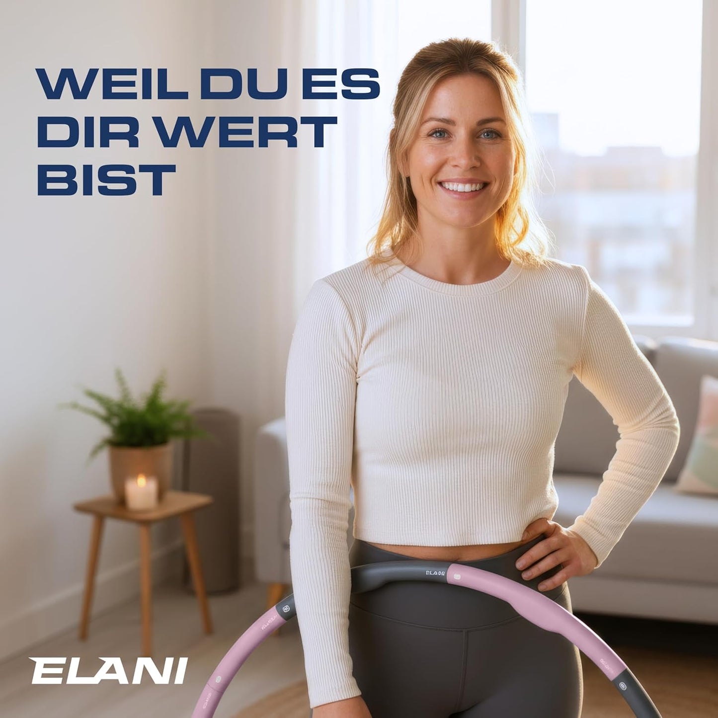 Hula Hoop Reifen für Erwachsene, Rosa 1,2kg