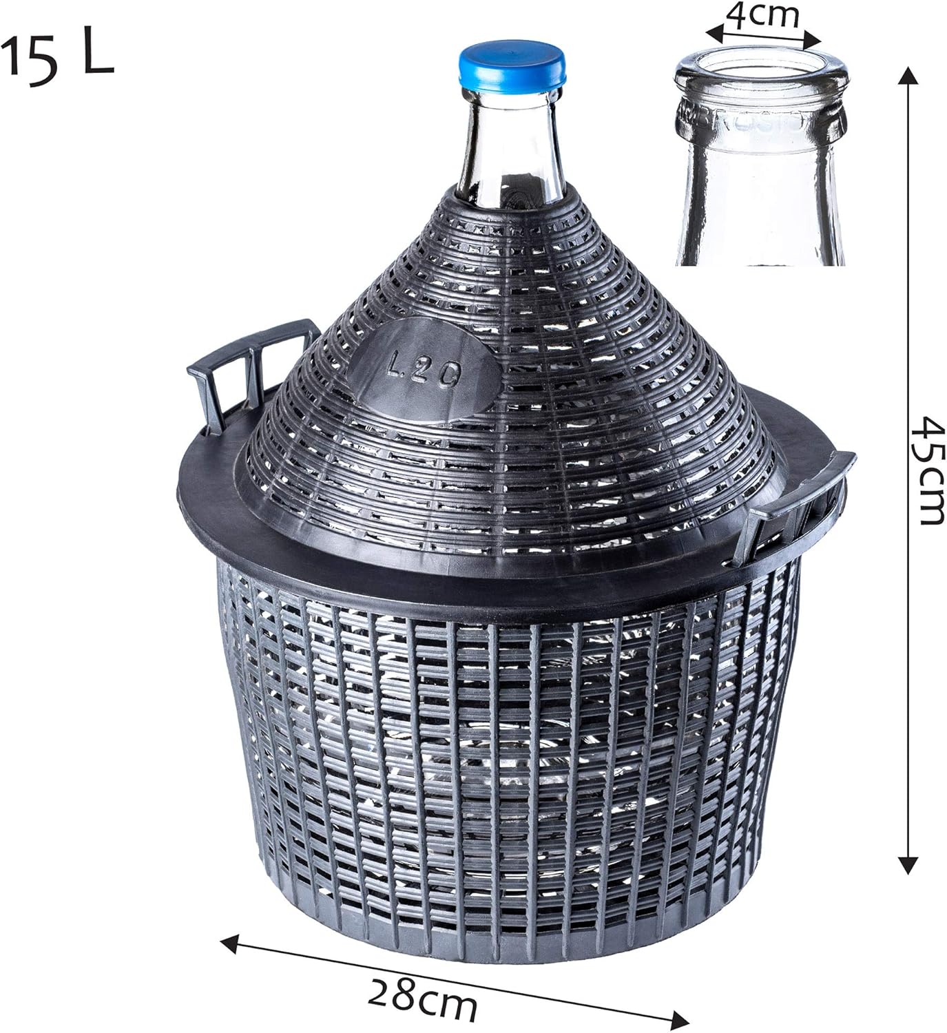 Glasballon-Set mit Gärzubehör, 15L Glas Gärröhrchen