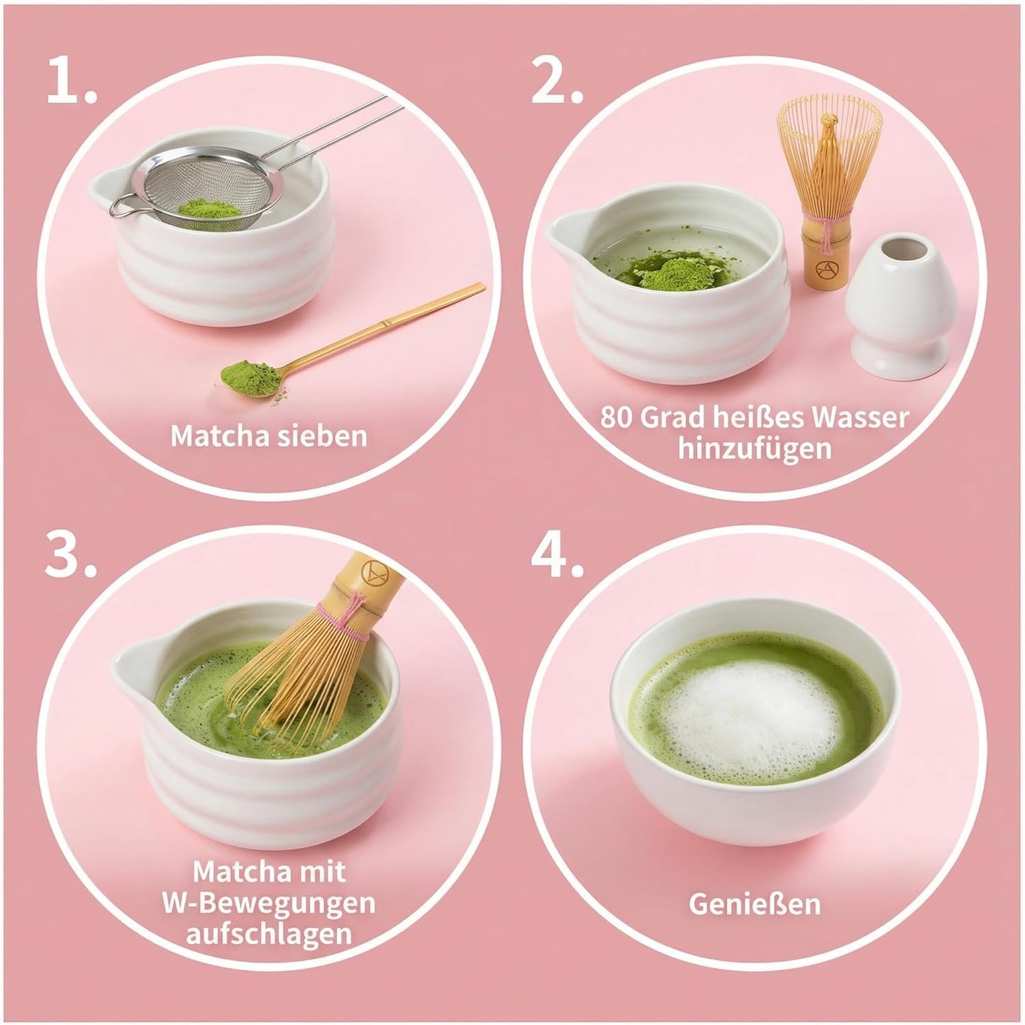 7-teiliges Matcha-Set, Weiss 7