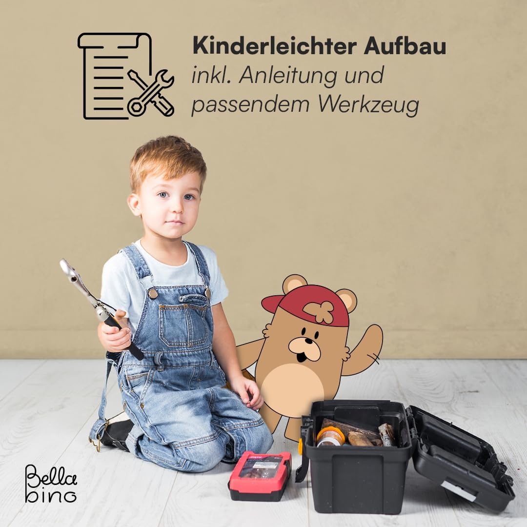 Kinderzimmer Montessori Bücherregal, Weiß/Natur