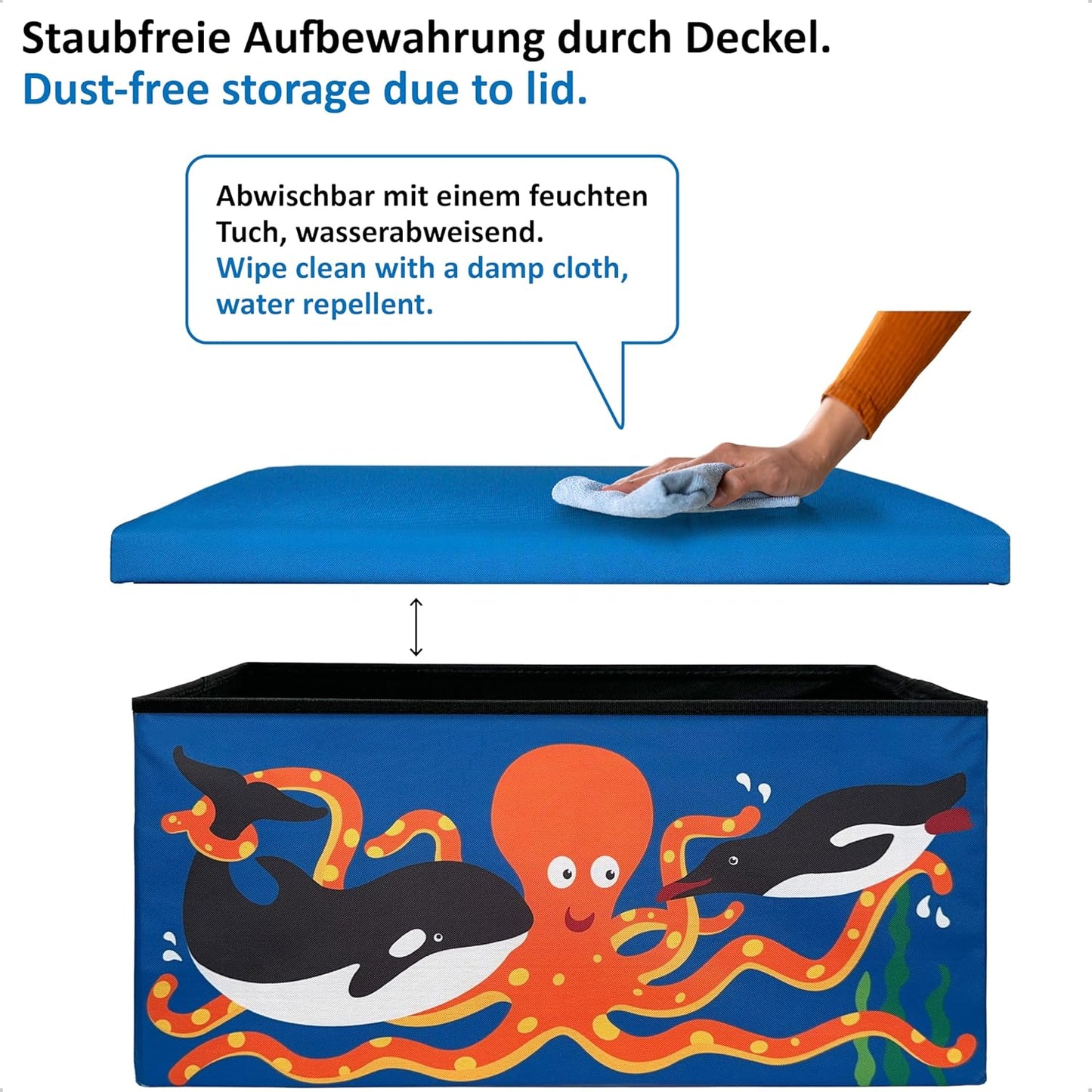 Spielzeugtruhe mit Kindersitzbank, 1 Stück Meer