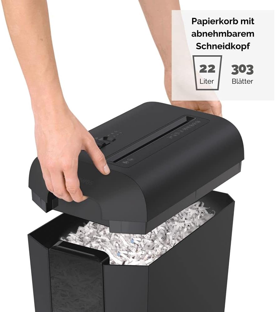Powershred LX65, Schwarz ; LX65 – 10 Blatt – Cross Cut – 22 Liter Papierkorb / 10 Blatt