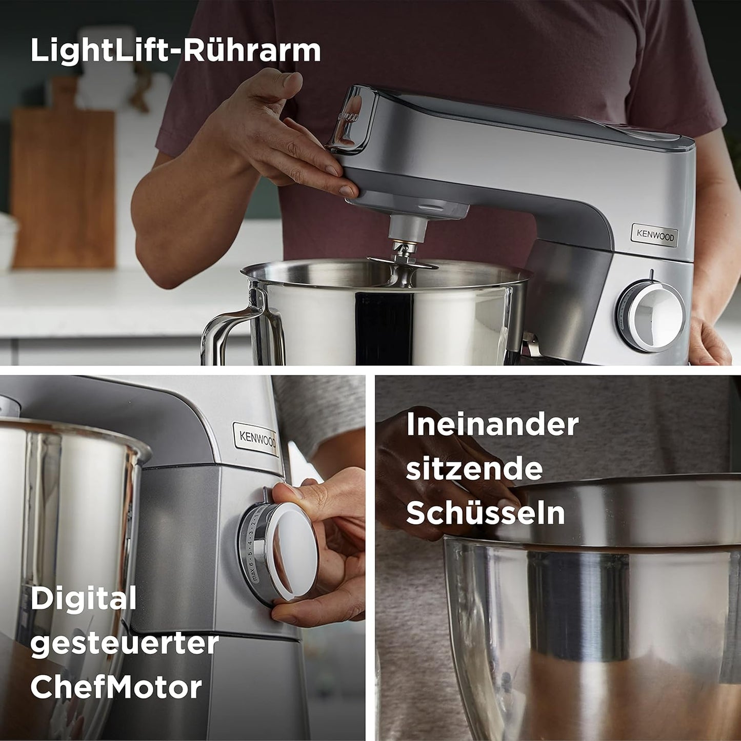 Titanium Chef Küchenmaschine mit Waage, 2 Schalen
