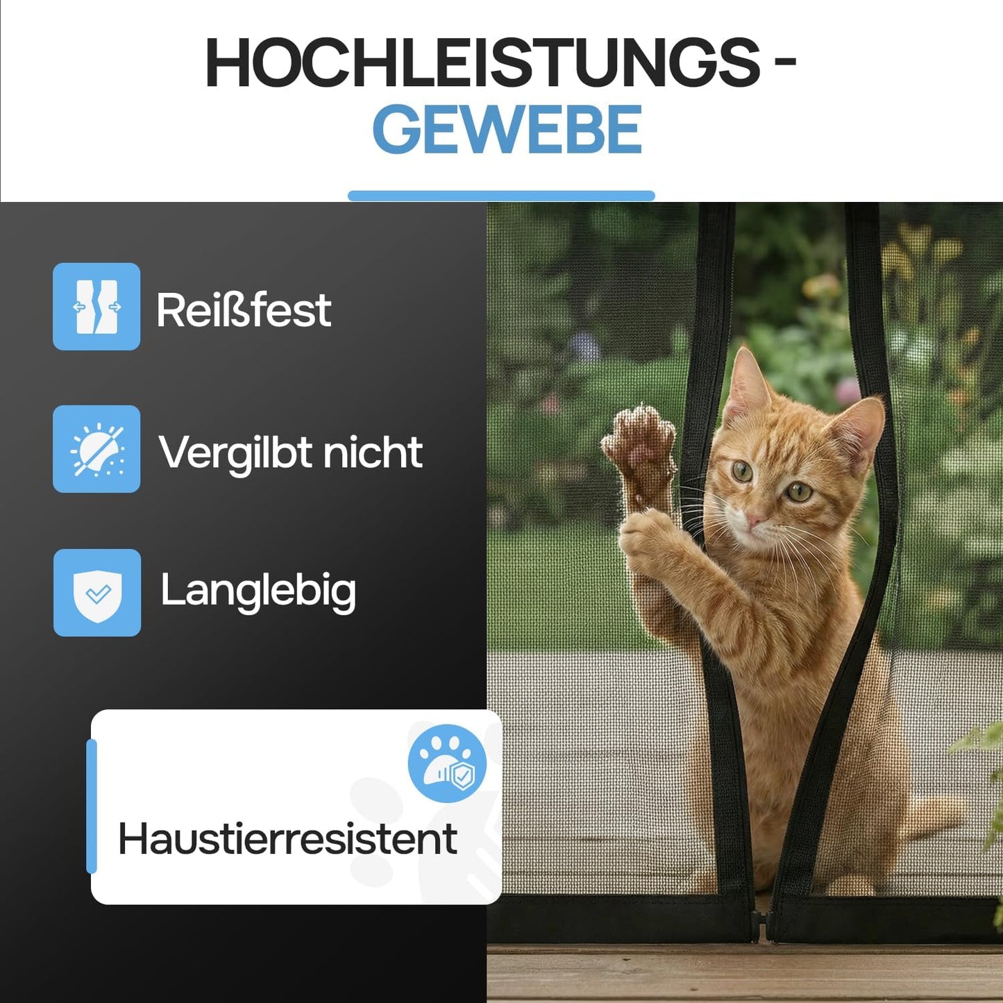 Magnetisches Fliegengitter für Türen, 100 x 190