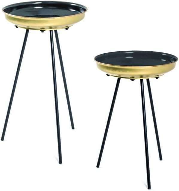 Beistelltischset Alfonso, Schwarz-gold