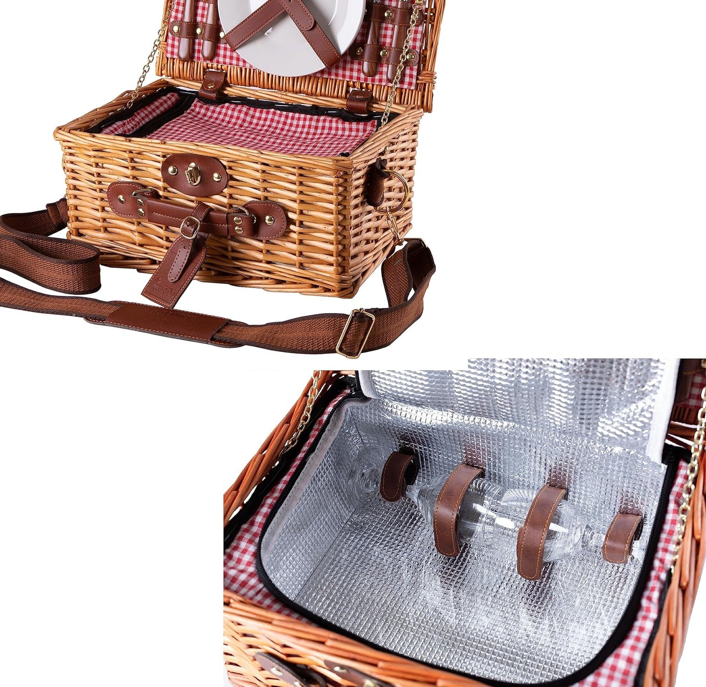 Picknickkorb, 1|Picknickkorb für 2 Personen - Rot