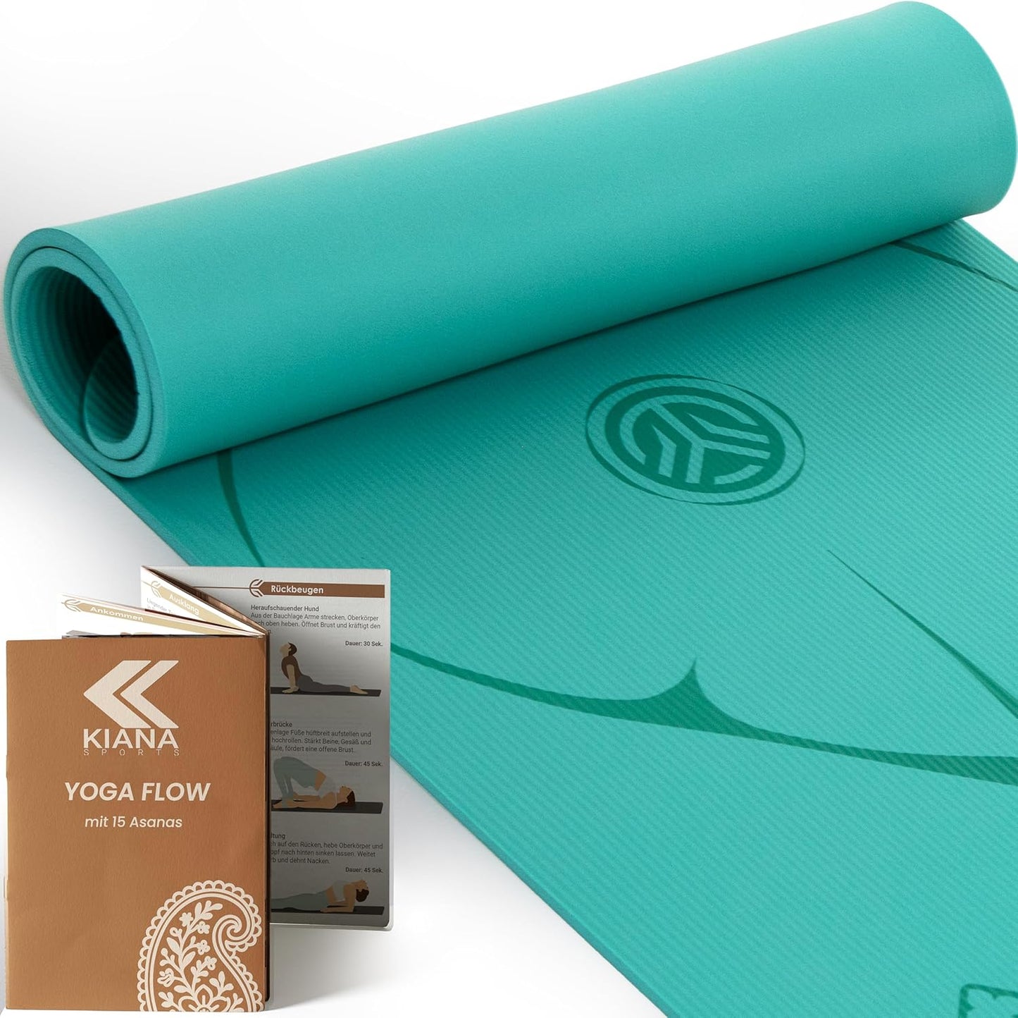 Rutschfeste Yogamatte, Dick (1,5 cm) Türkis