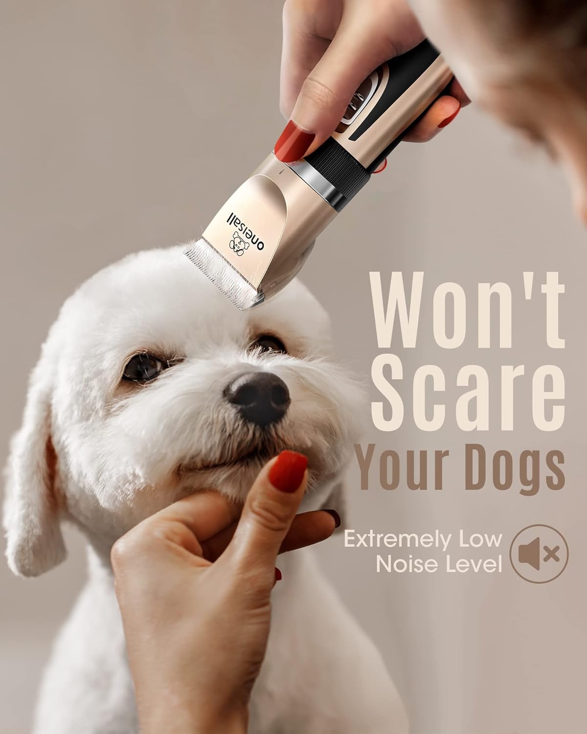 Leise Hundeschermaschine für dichtes Fell, Gold