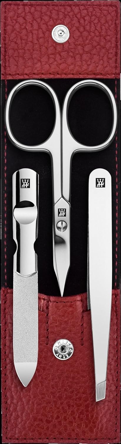 3-teiliges Maniküre Set, Rot, Nagelschere
