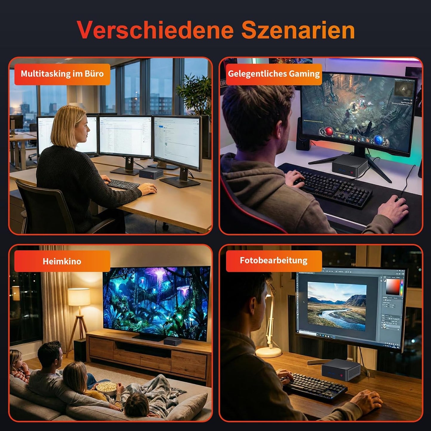 Mini PC AK12 mit AMD Ryzen R2514, 4K, WiFi 5, 8+512GB
