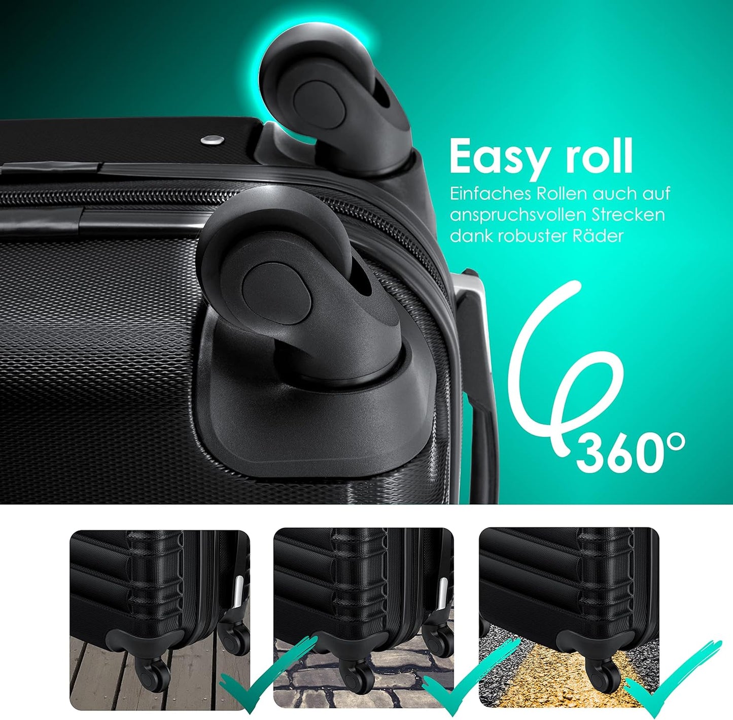 Reisekoffer Set, Schwarz