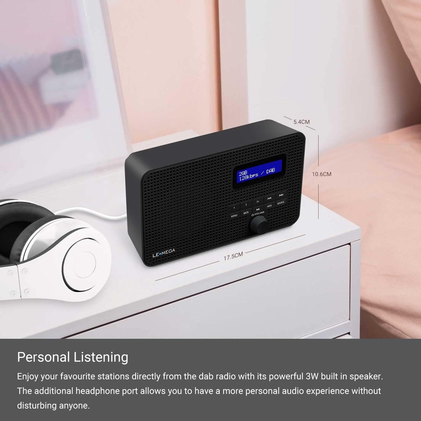 DAB/DAB+ Radio DR1, Schwarz
