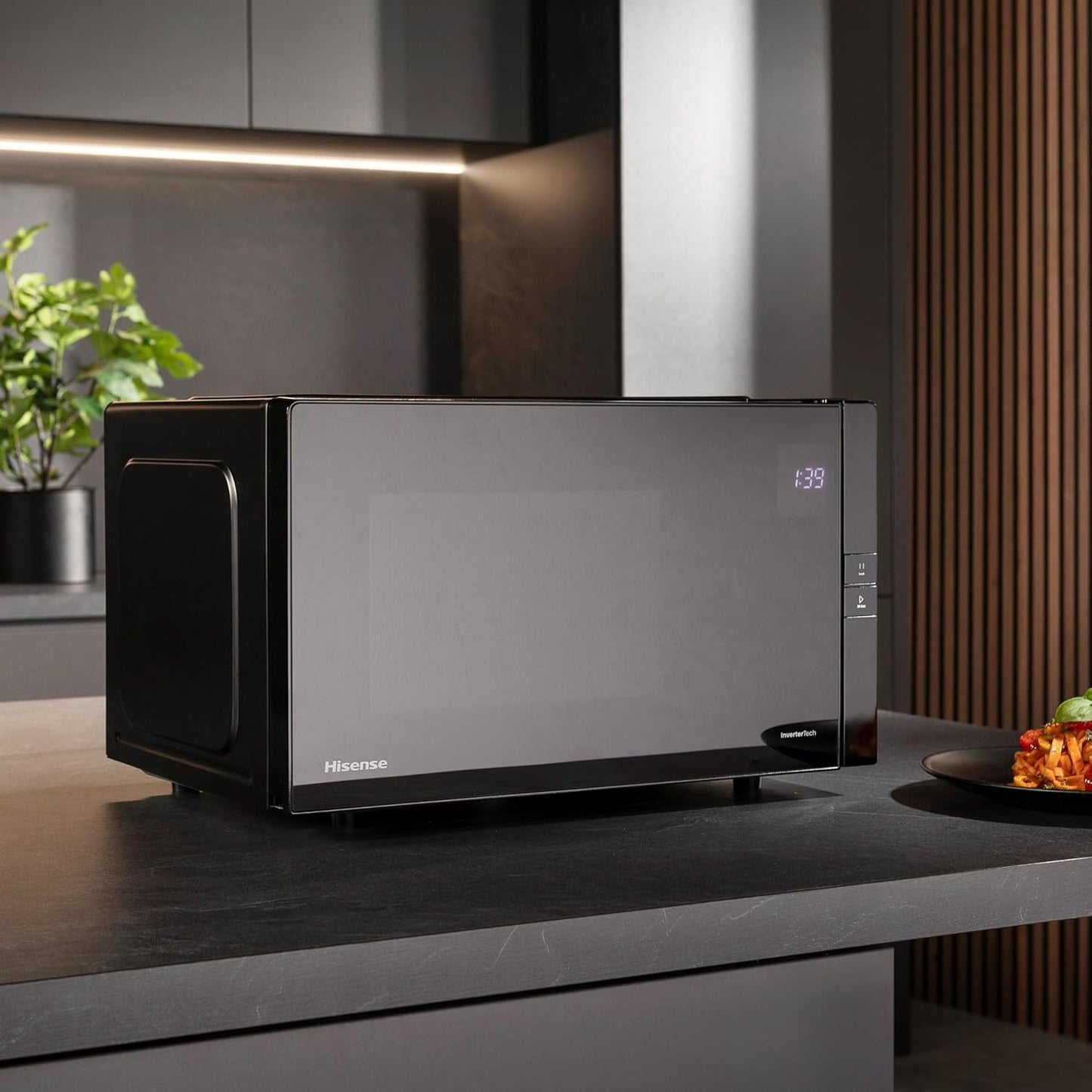 H25MOBS4HGI Mikrowelle mit InverterTech und Grillfunktion, 25 L Digitale Steuerung Mit InverterTech