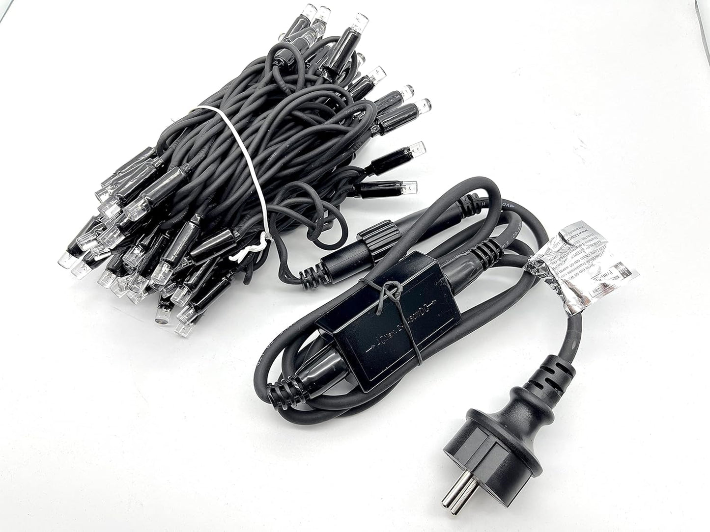 Profi-LED Lichterkette Basis 6m (erweiterbar), Dauerlicht - Schwarzes Kabel, 6m Basiskette - Warmweiss