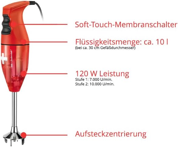 Stabmixer E 120 Select mit Zubehör-Set, Rot