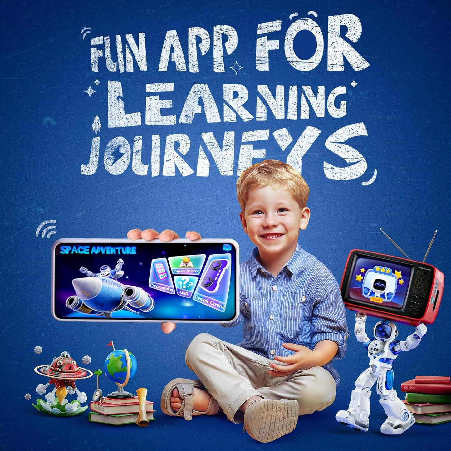 Programmierbarer Roboter, Blau + Weiss