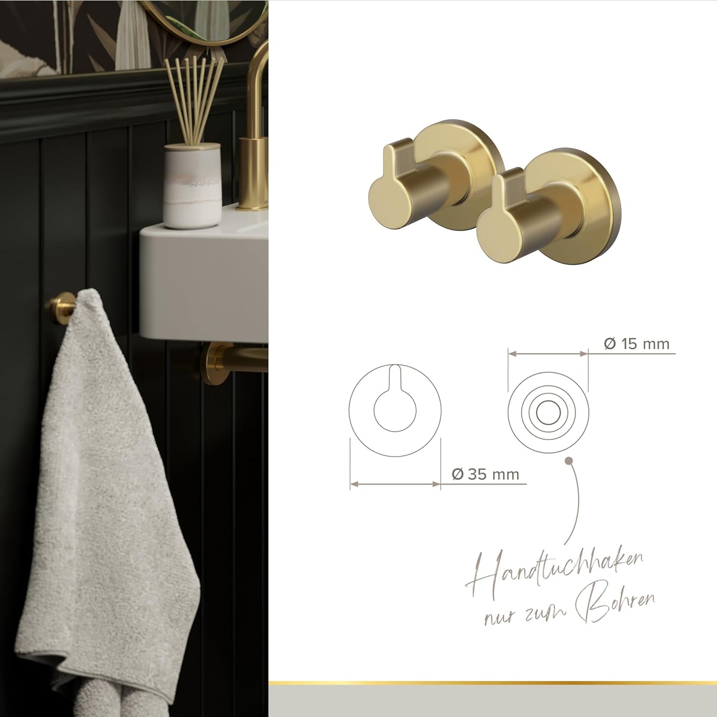 4-teiliges Bad-Accessoire-Set Juna, Bad-Accessoire-Set Gold