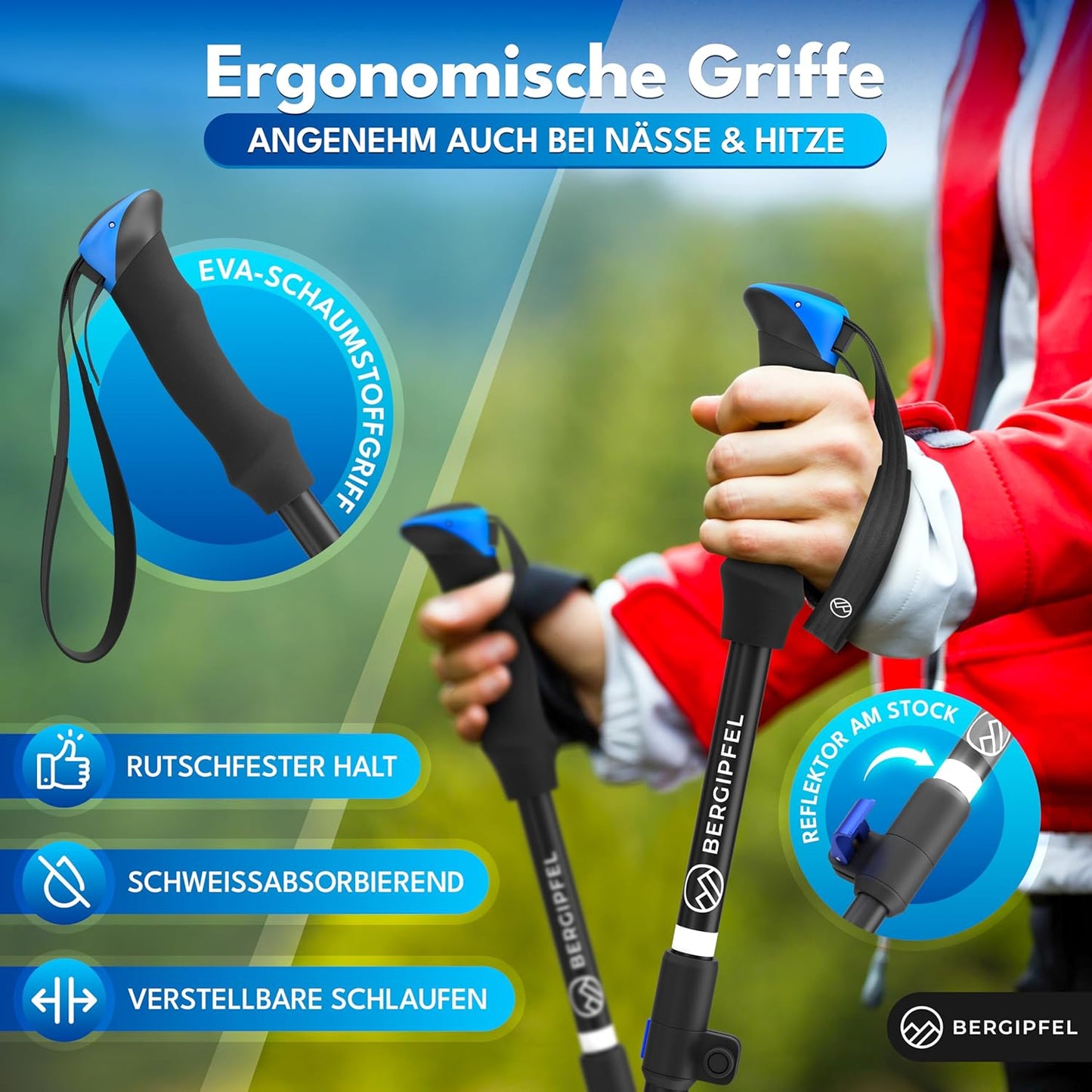 Teleskop-Wanderstöcke faltbar