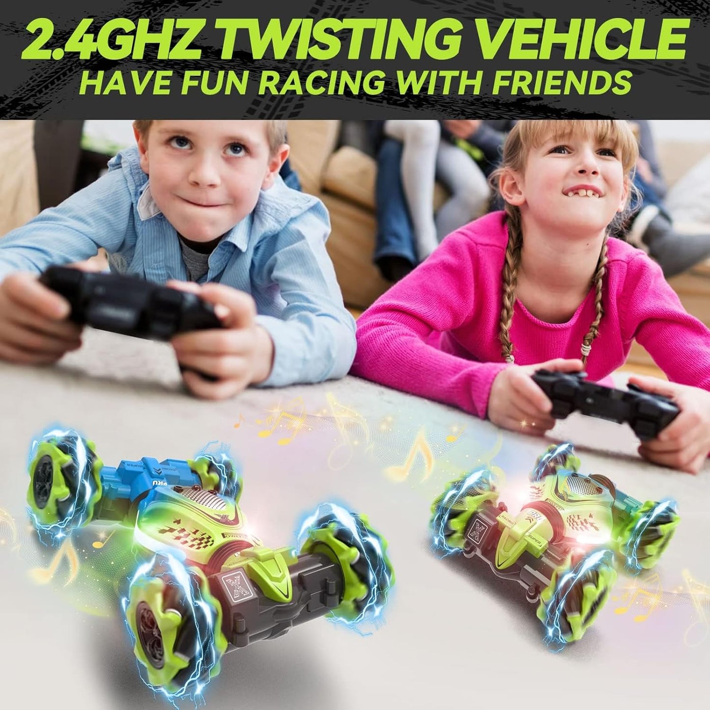 RC Stunt Car mit Handsteuerung, 4WD Offroad, #A Blau-grün Rc-stunt-auto