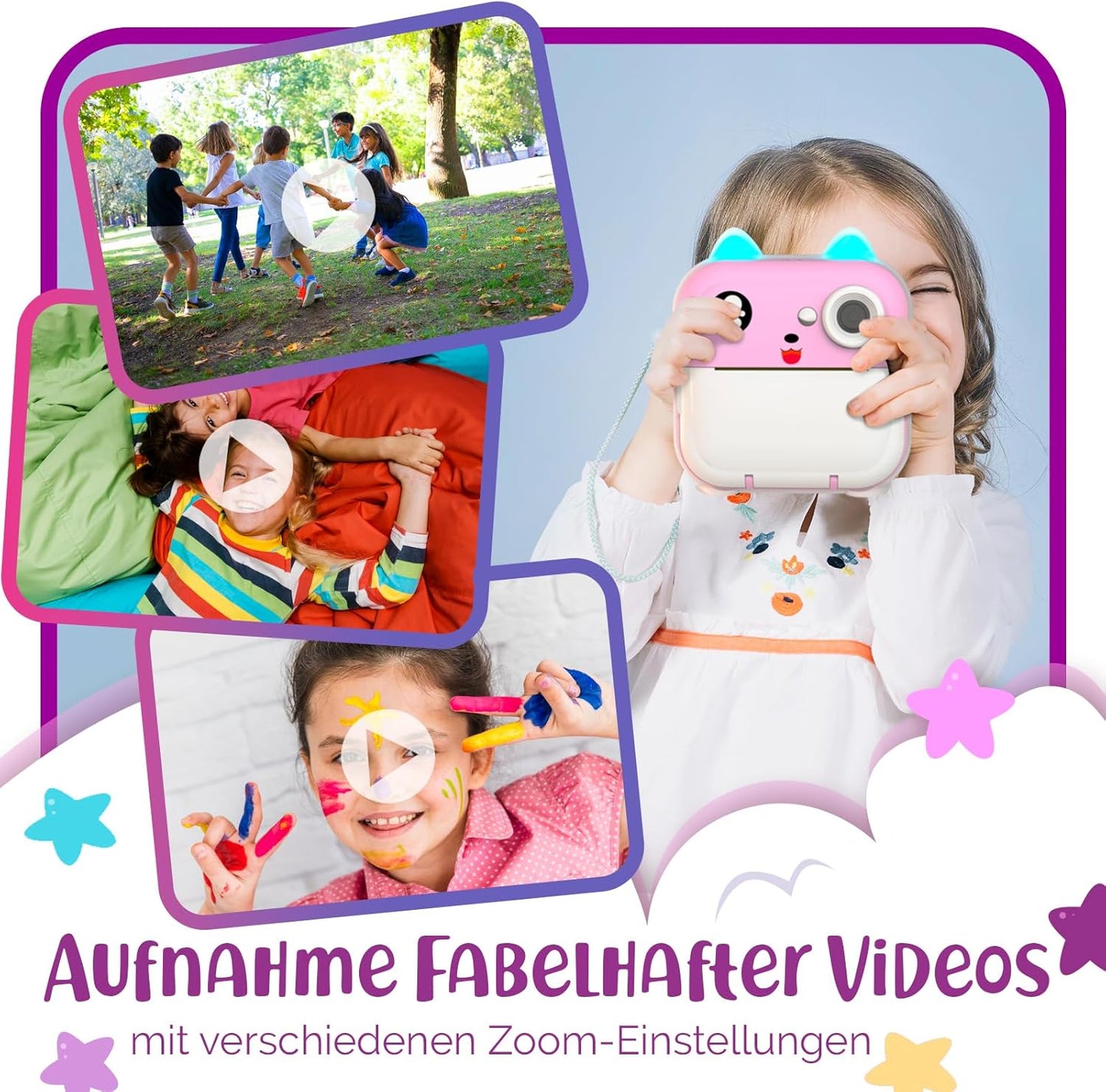 Sofortbildkamera für Kinder, Rosa
