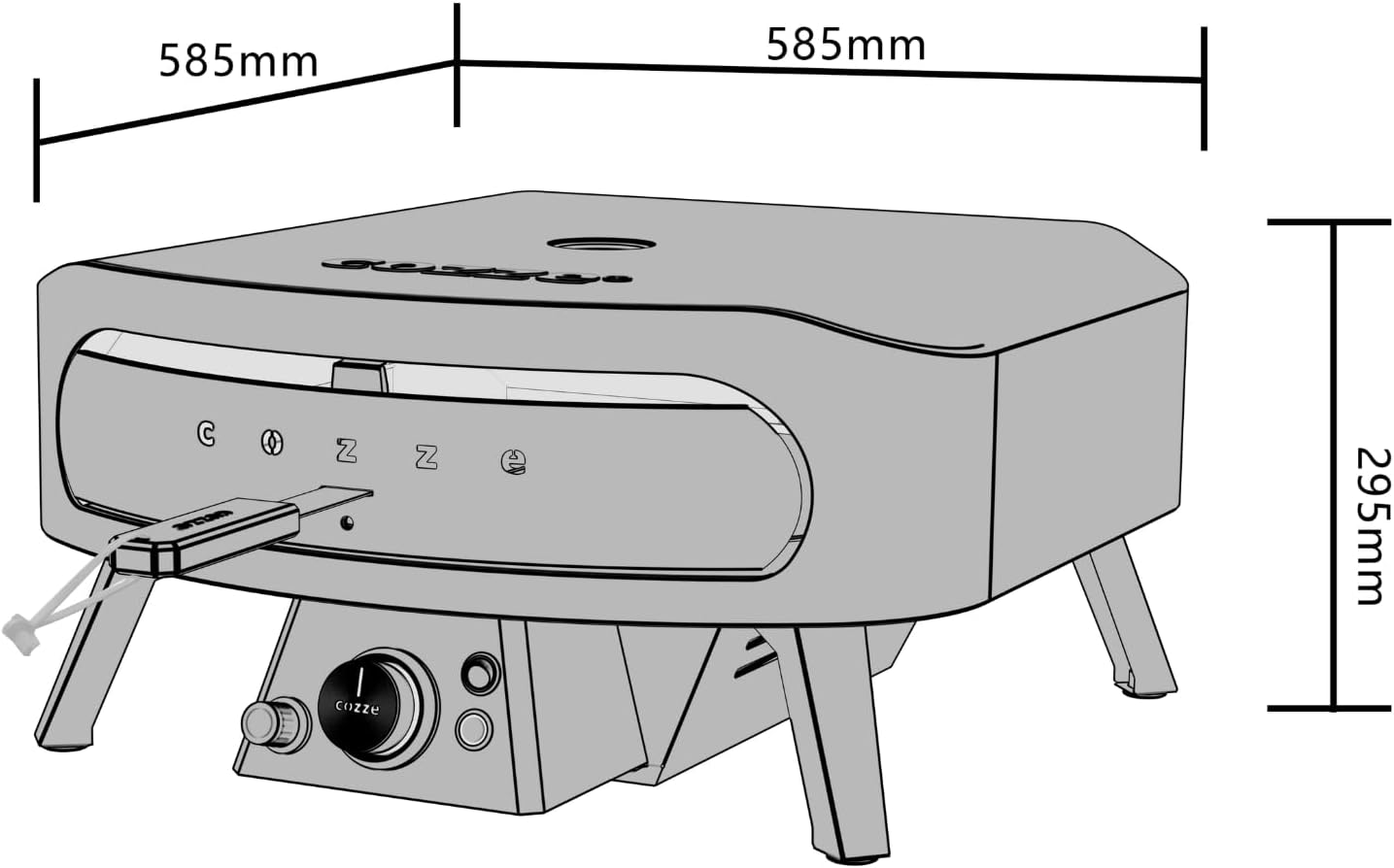 Pizzaofen mit Rotationsstein, 43 cm, 600 °C, 2 Min., 43 cm