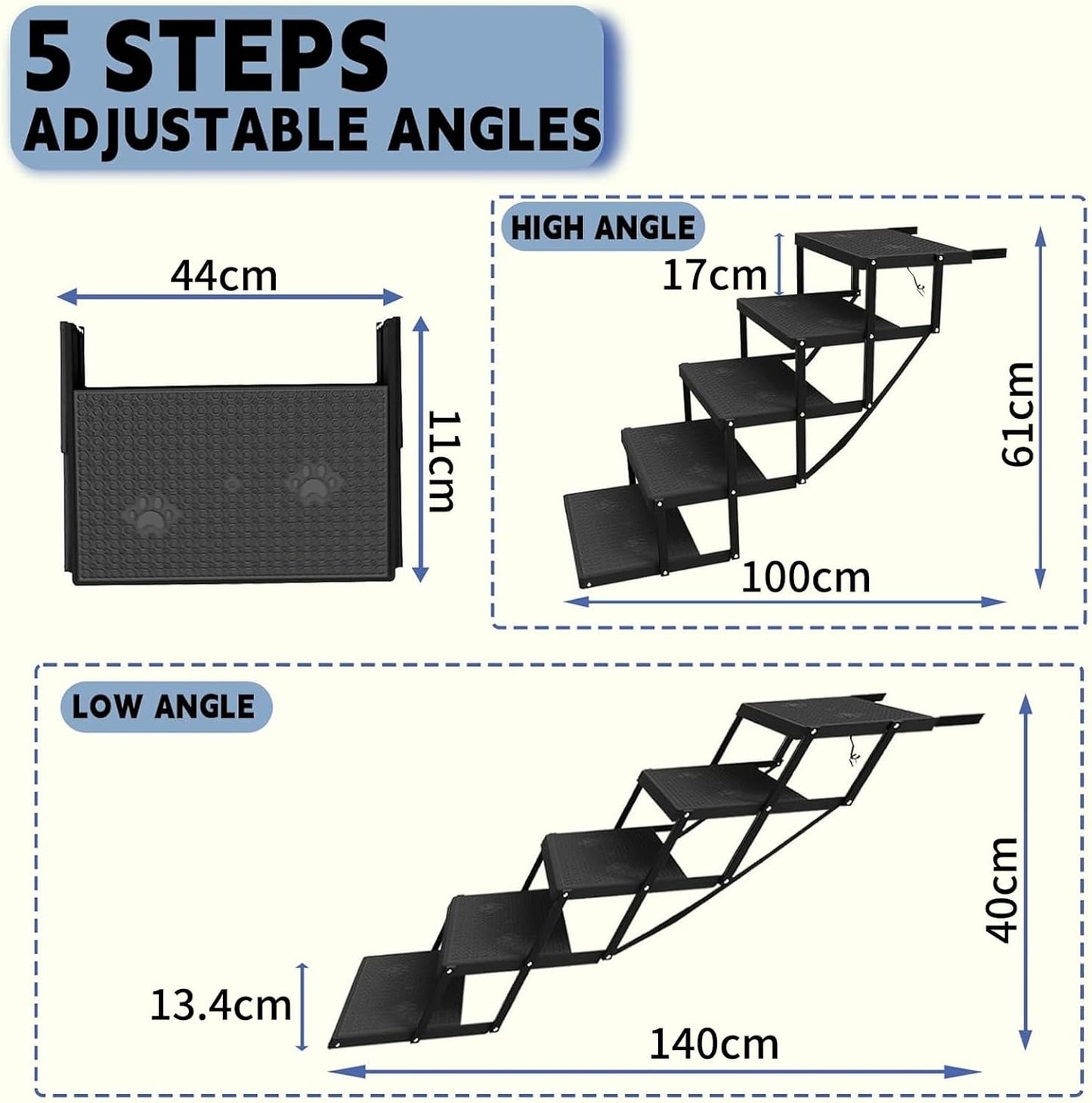 Klappbare Hundetreppe, 5 Steps