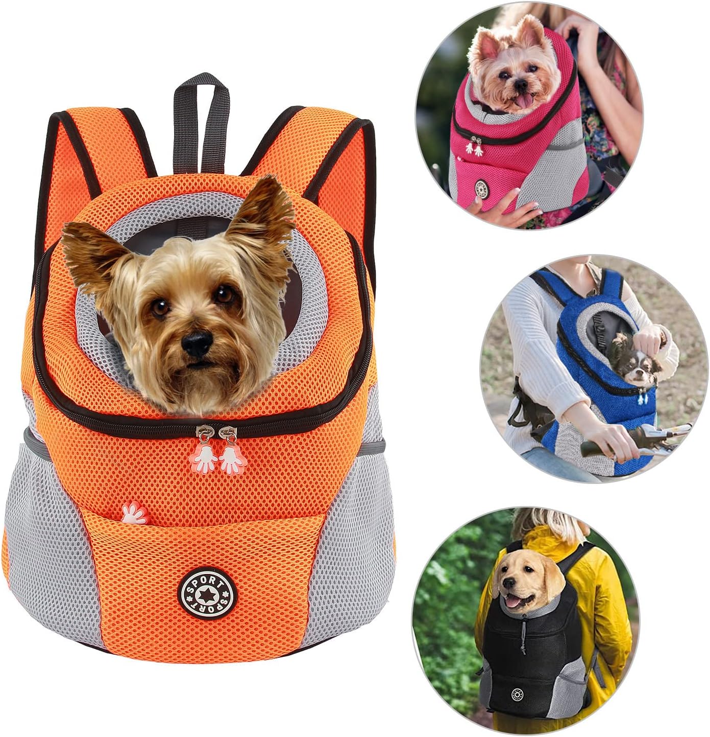 Atmungsaktiver Hunderucksack, S / Orange