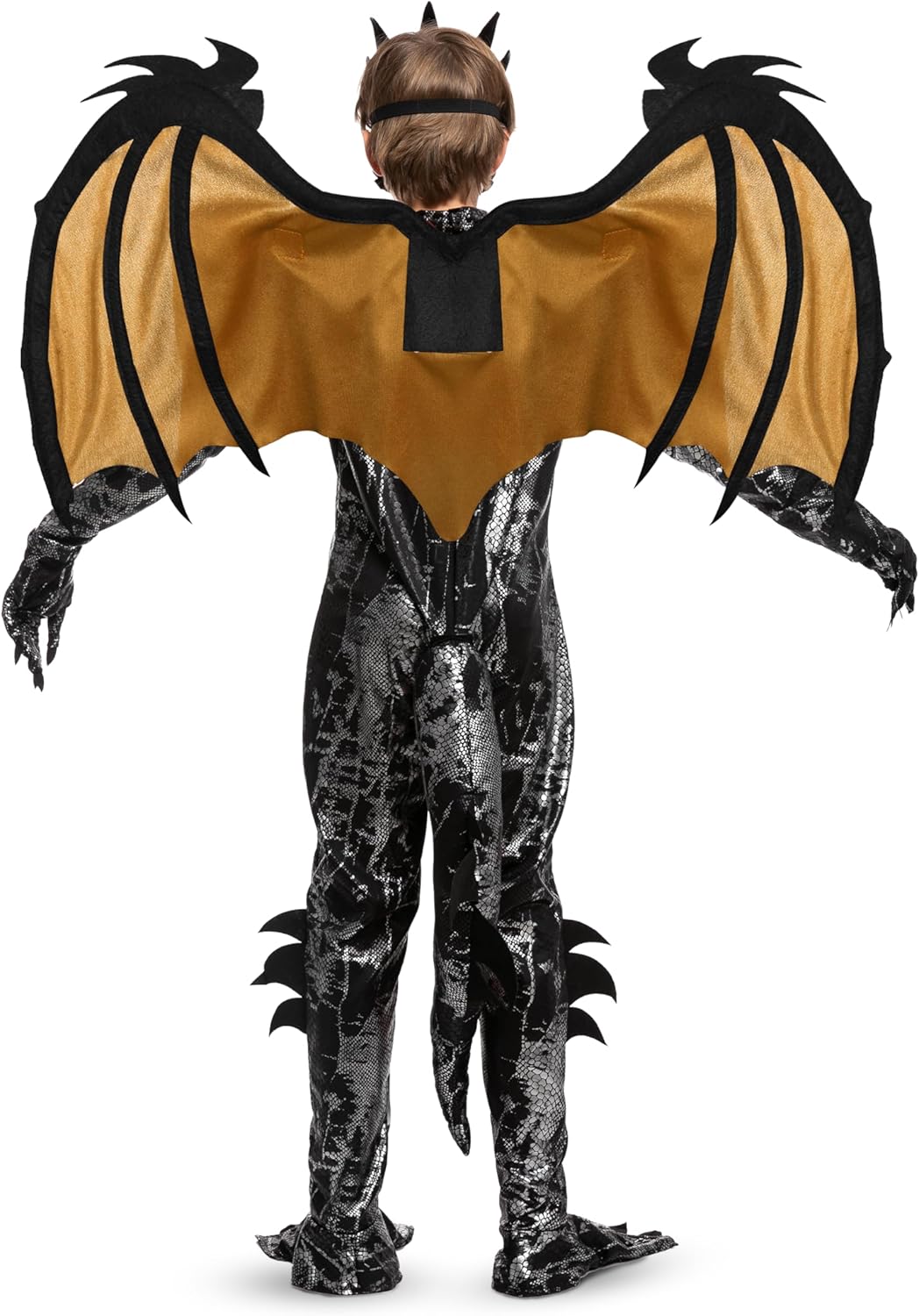 Kinderdrachen-Kostümset mit Flügel und Maske (Gr. 10-12), Large (10-12 yrs) Gold