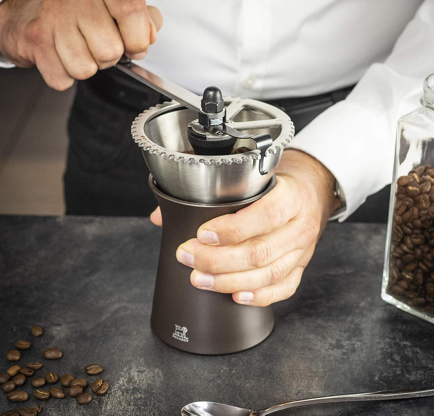 Manuelle Kaffeemühle Kronos mit Stahlmahlwerk, Kronos