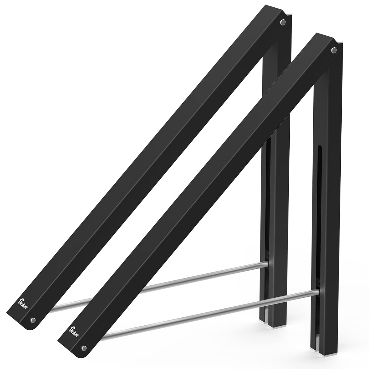 Faltbare Kleiderbügel-Wandhalterung (2er Set), 2 Black