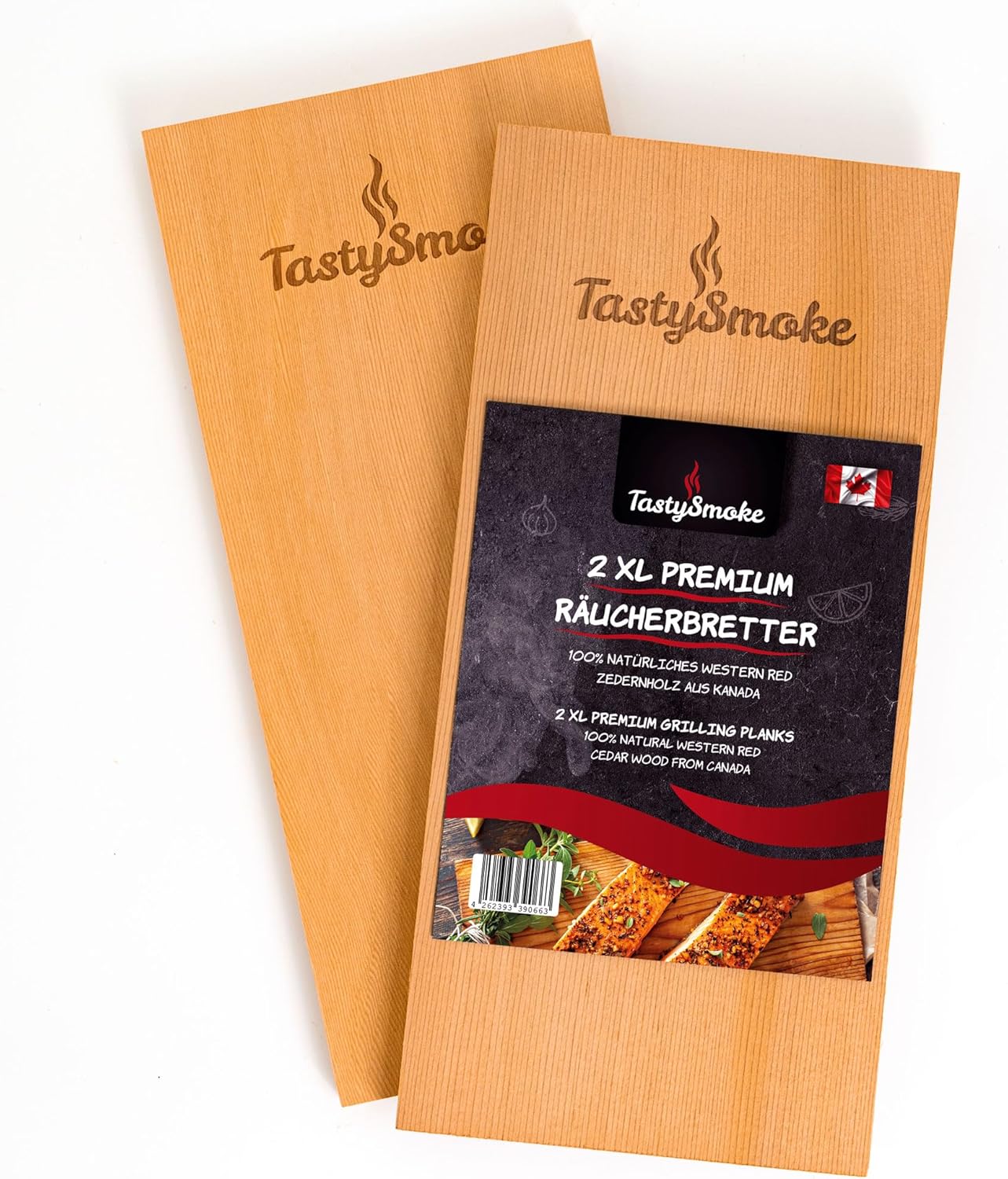 2-teiliges Zedernholz-Grillbretter-Set, 2 Zedernholz