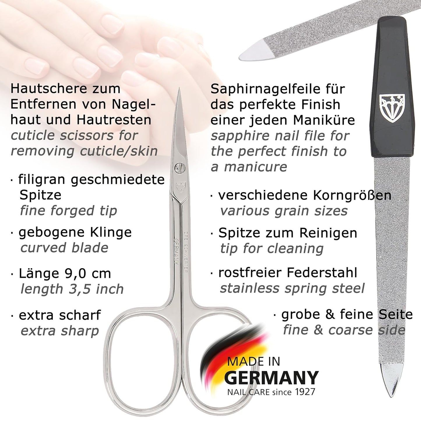 6-teiliges Maniküreset Massa im Etui, JEANS BLAU - TEXTILMATERIAL