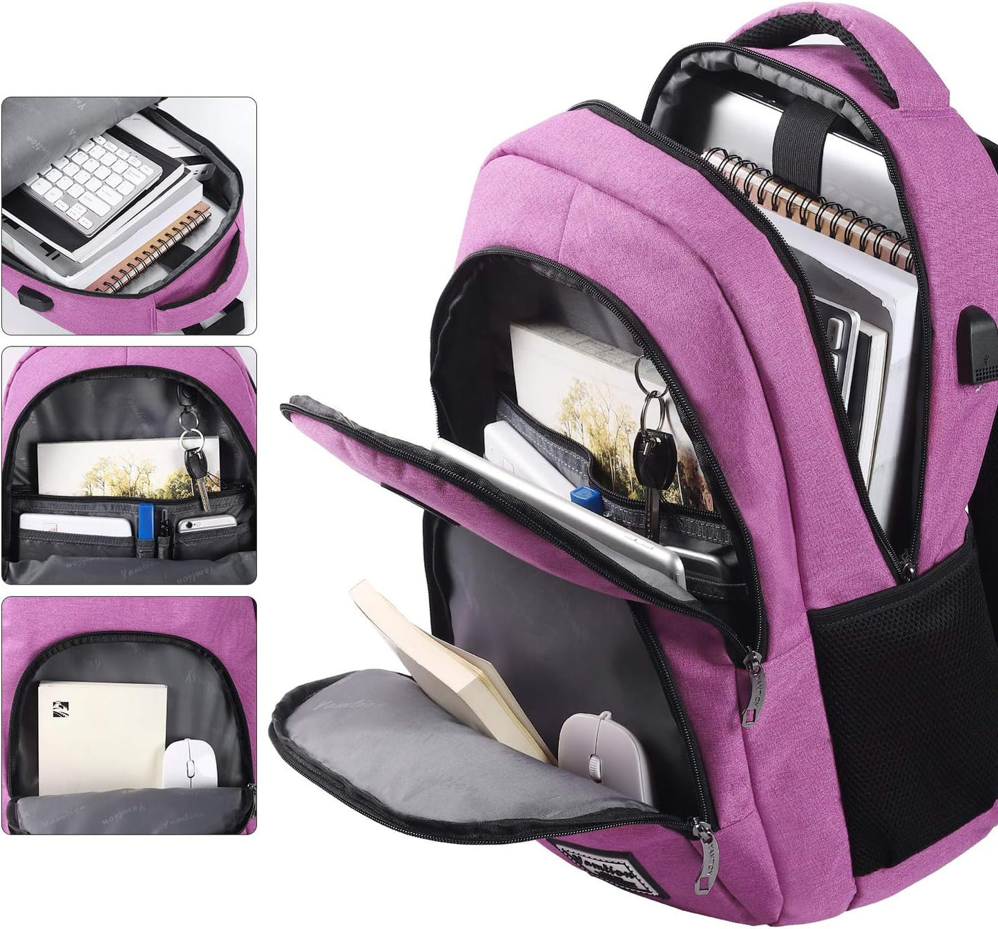 Schulrucksack mit Laptopfach, 15.6" Lila
