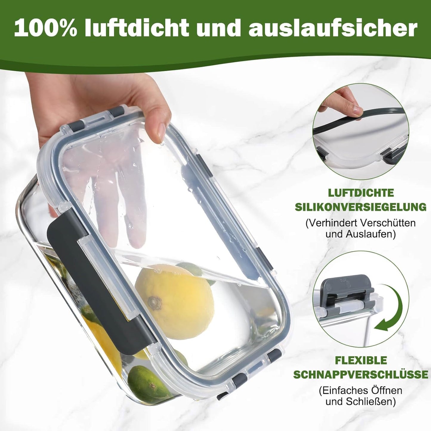 10-teiliges Glasbehälter-Set, LN-10PCS-UK