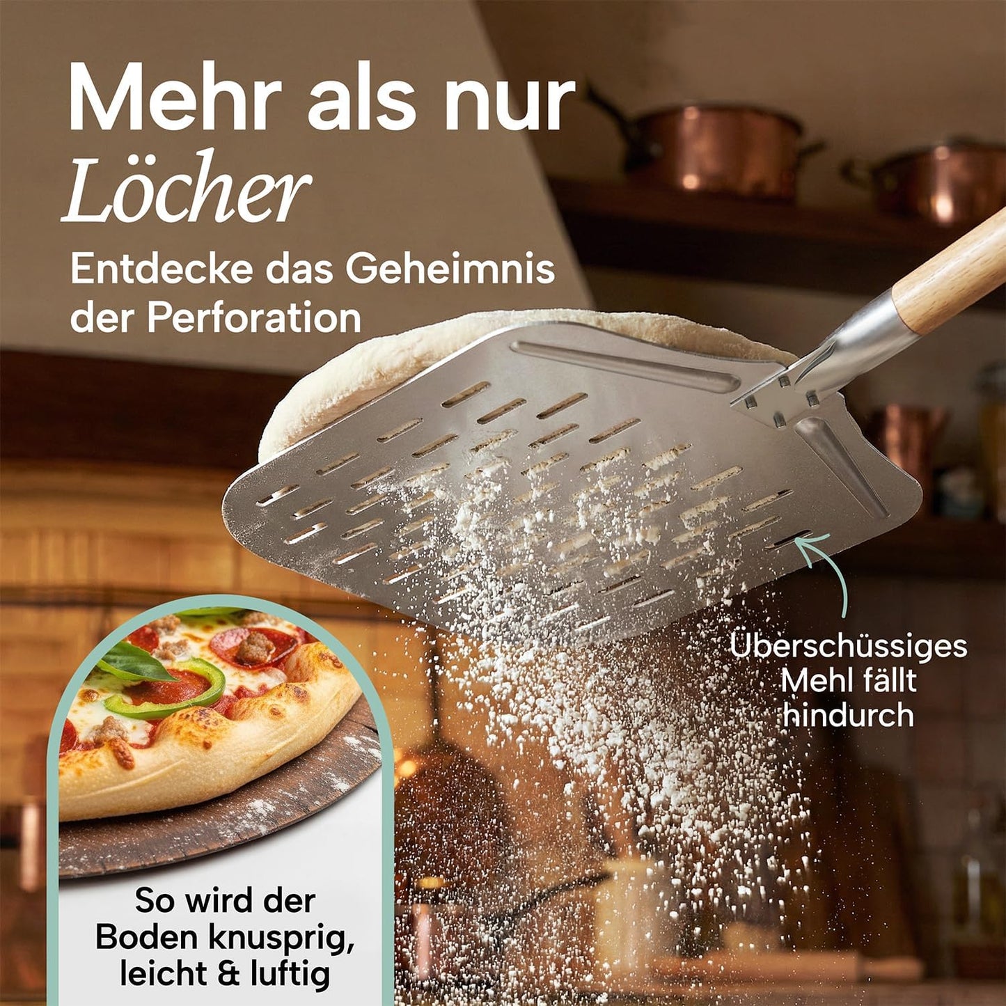 Pizzaschieber, Perforiert 60 cm