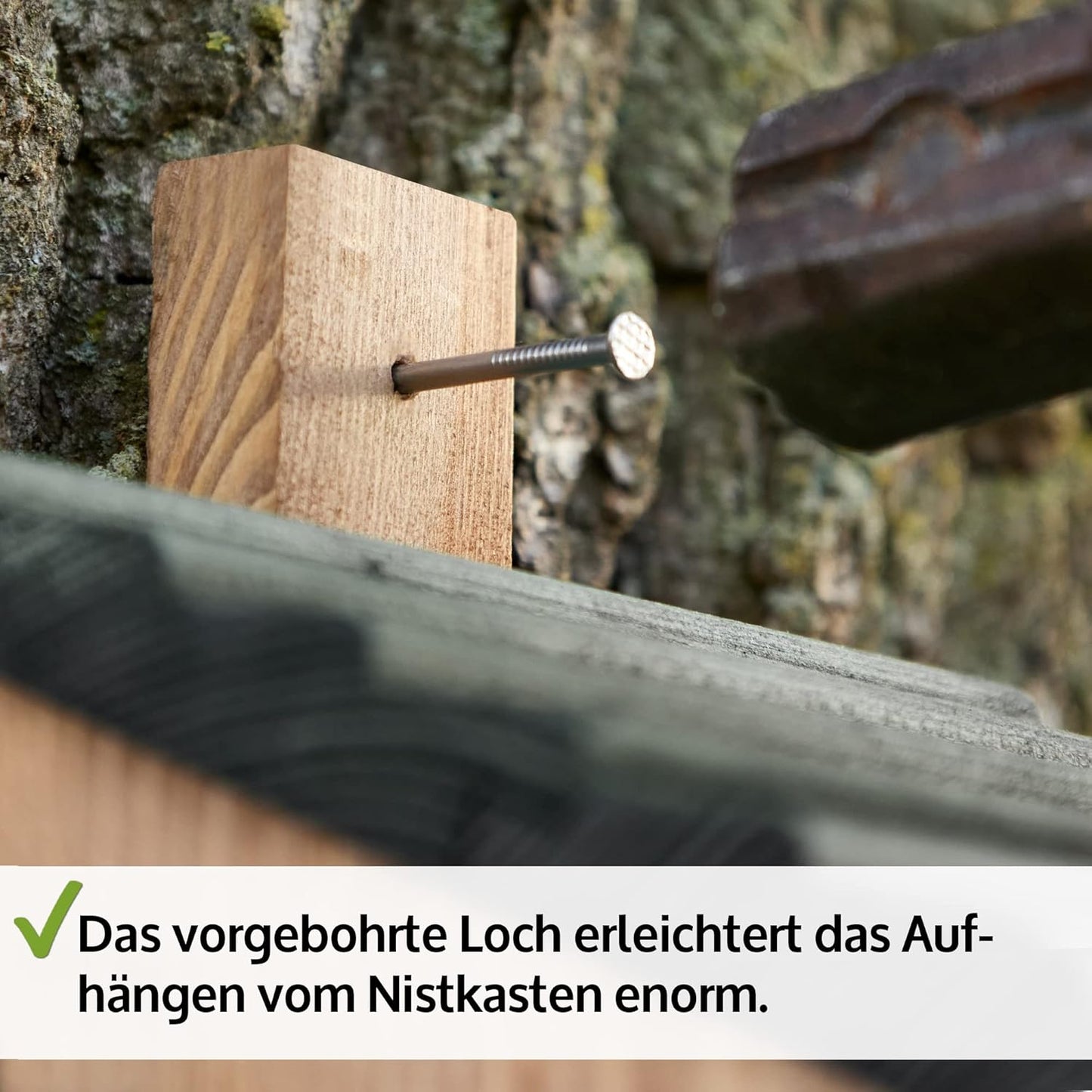 Nistkasten für Wildvögel aus Massivholz, Nistkasten Braun